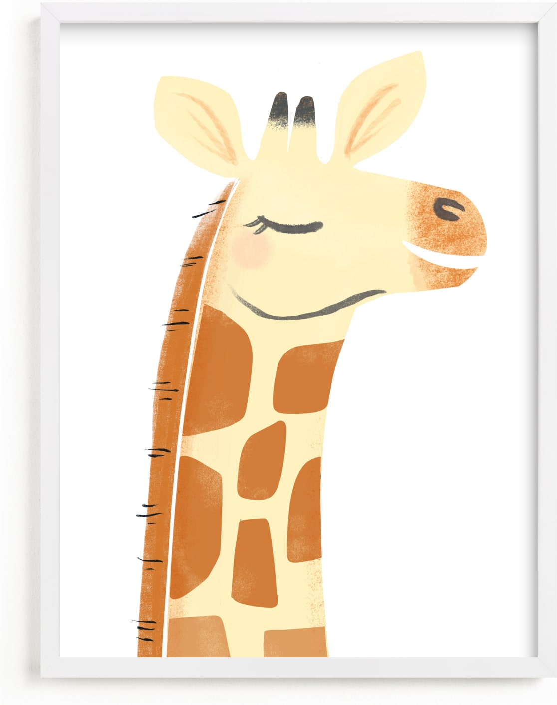This is a white kids wall art by Itsy Belle Studio called Giraffe.
