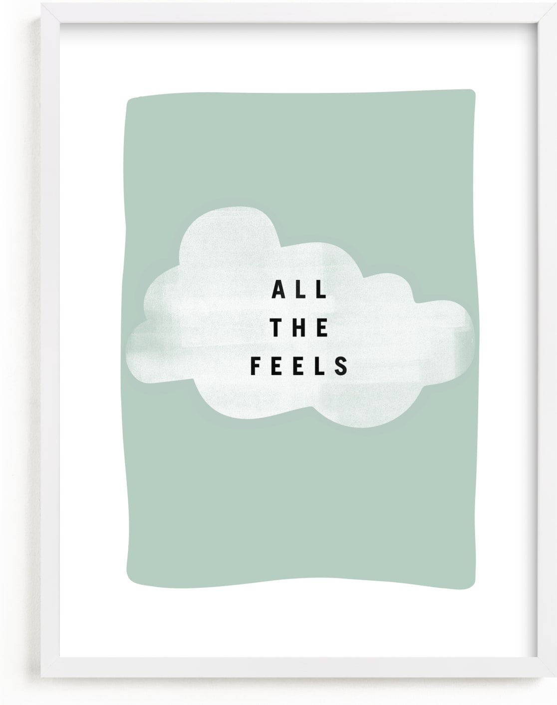 This is a blue kids wall art by Lindsay Stetson Thompson called all the feels.