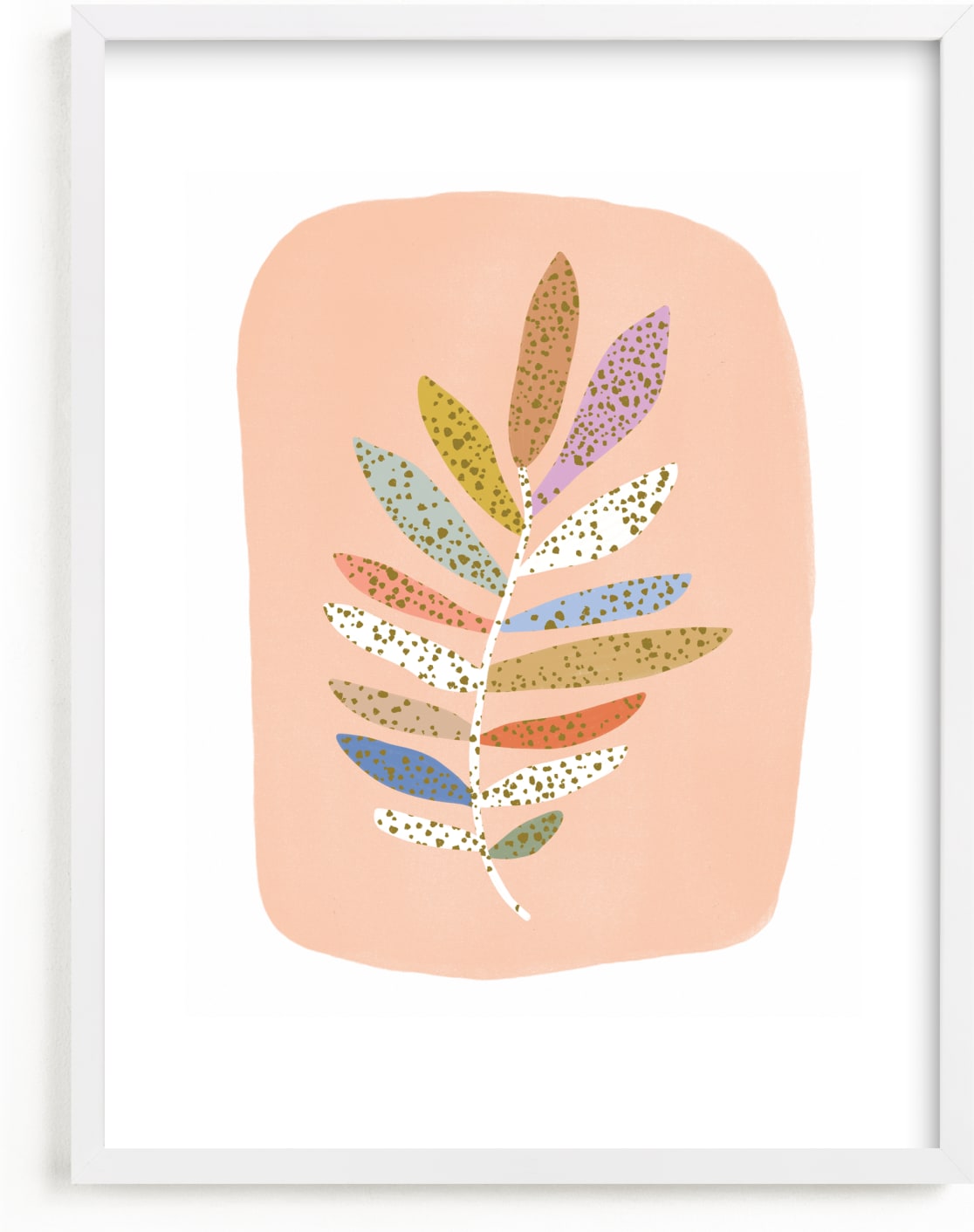 This is a colorful kids wall art by Kelly Ambrose called Speckled Branches.