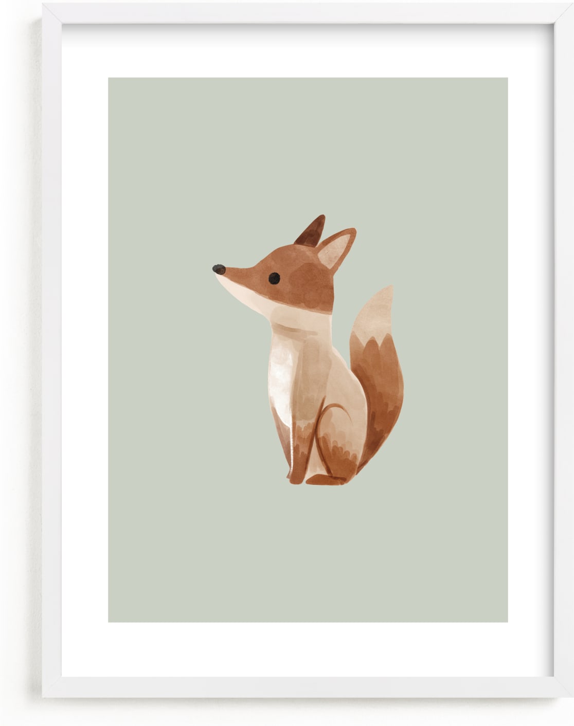 This is a brown kids wall art by Vivian Yiwing called Baby Fox.