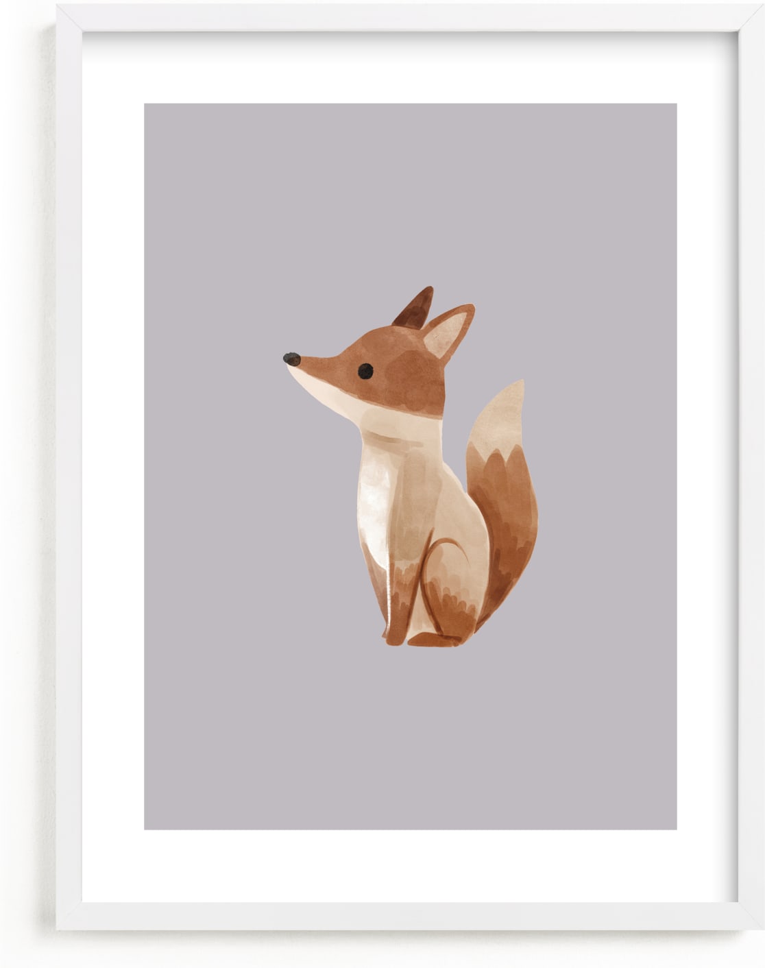 This is a brown kids wall art by Vivian Yiwing called Baby Fox.