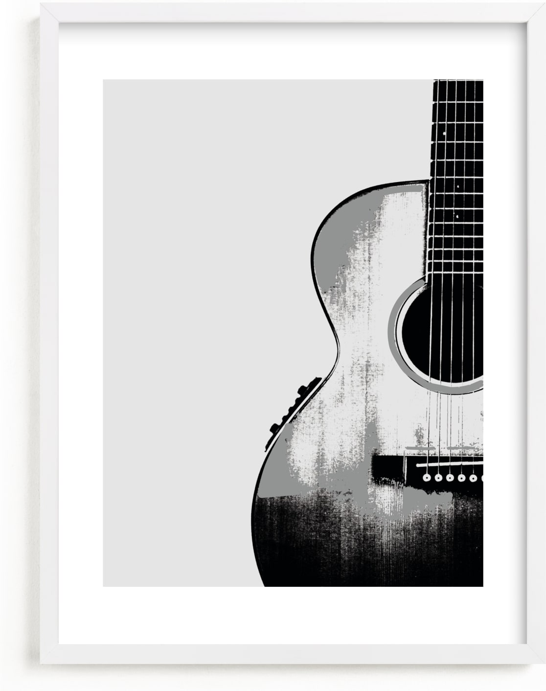 This is a white kids wall art by Char-Lynn Griffiths called Acoustic.