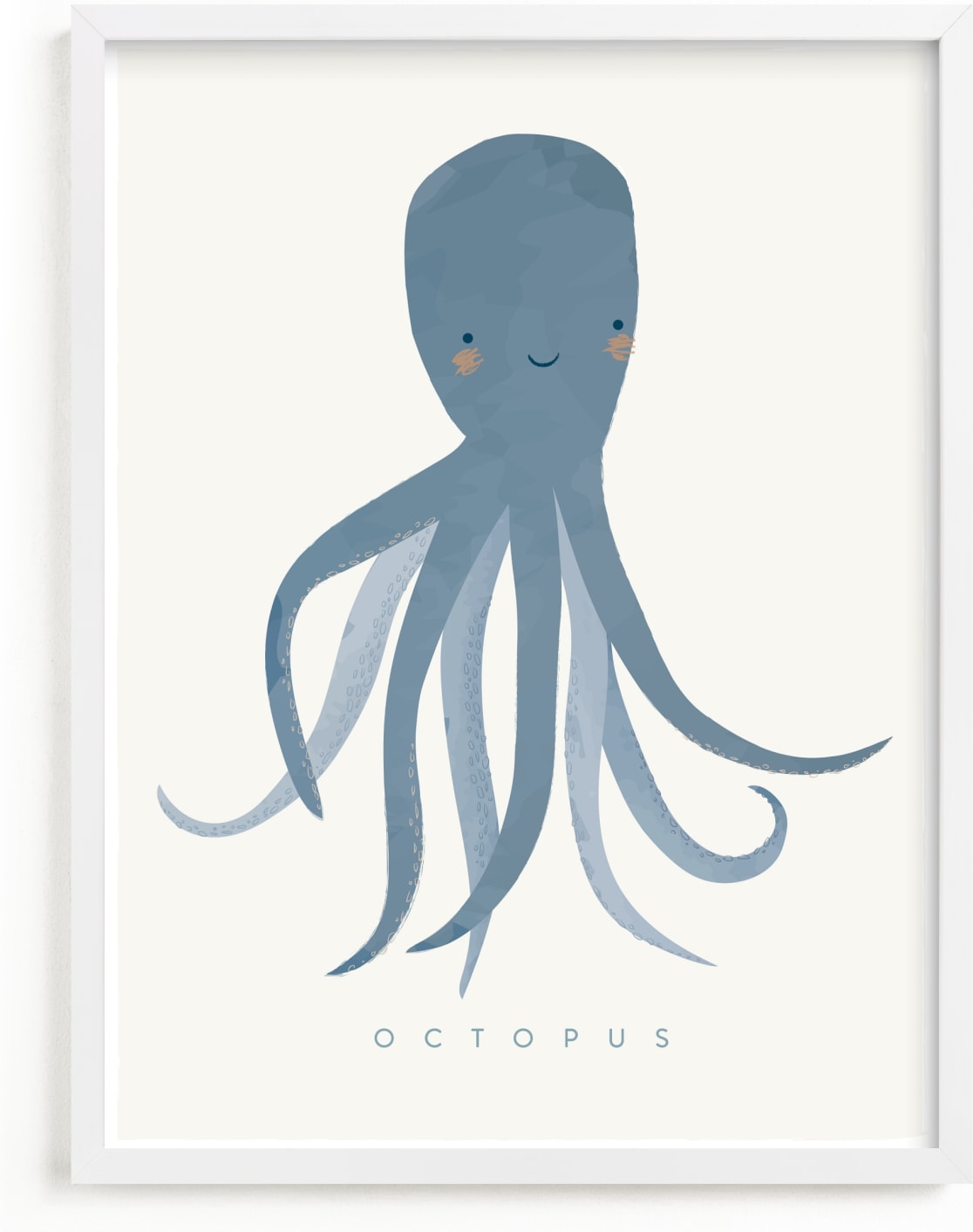 This is a blue kids wall art by Karidy Walker called octopus tentacles.