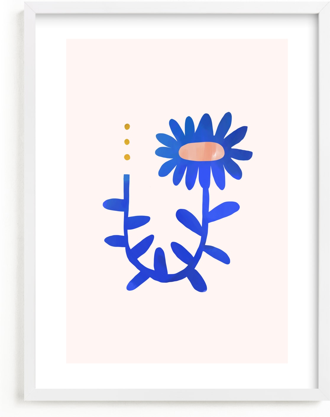 This is a blue kids wall art by Kayla King called A Flower For You, A Flower For Me II.
