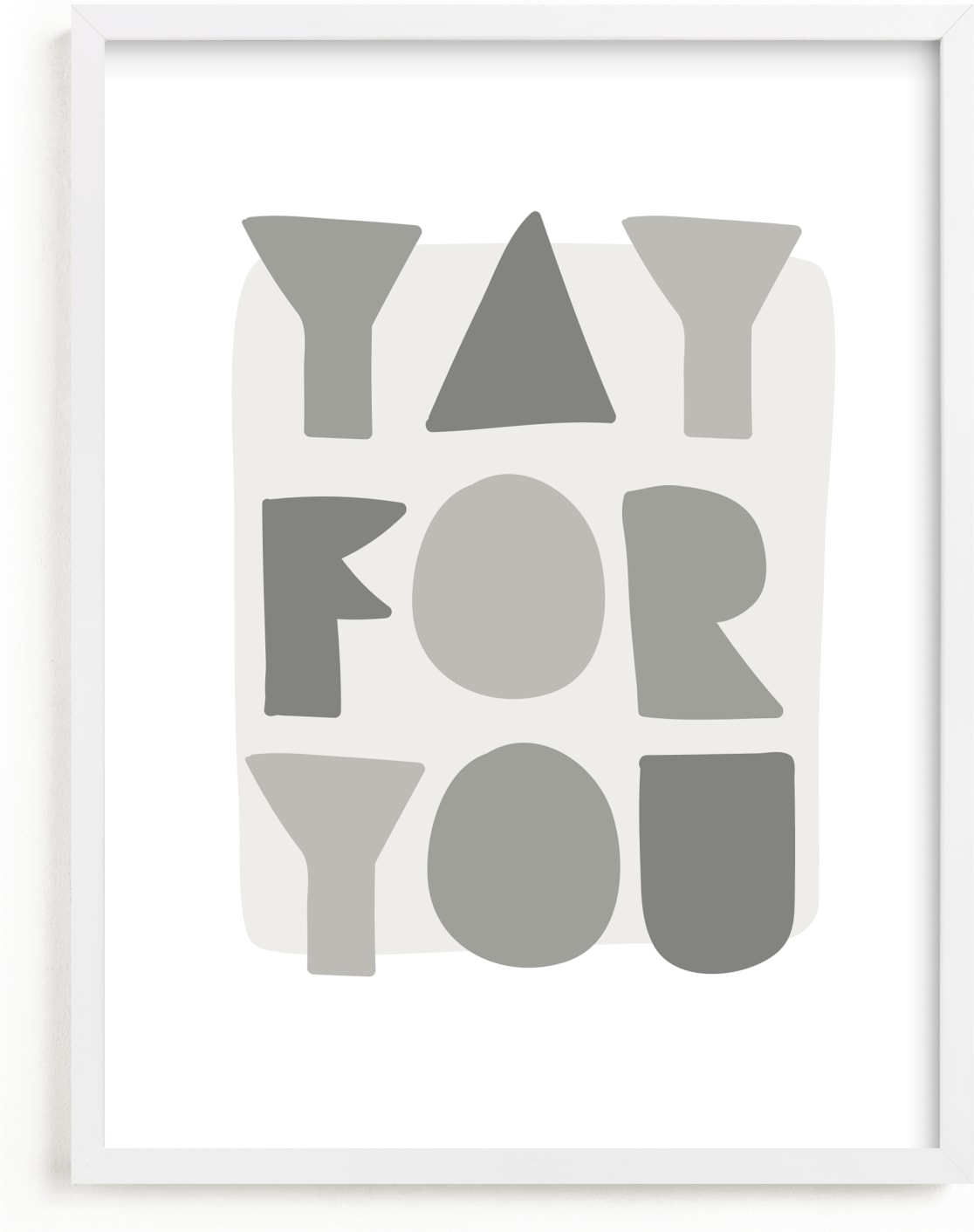 This is a grey kids wall art by Lea Delaveris called Yay for you.