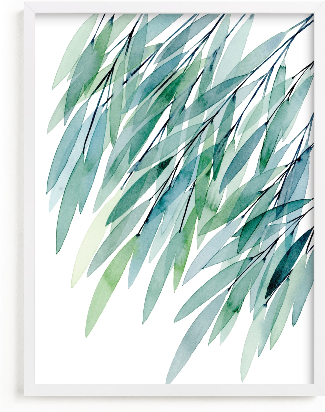 This is a blue kids wall art by Priscilla Lee called Turquoise Rustling Leaves No. 1.