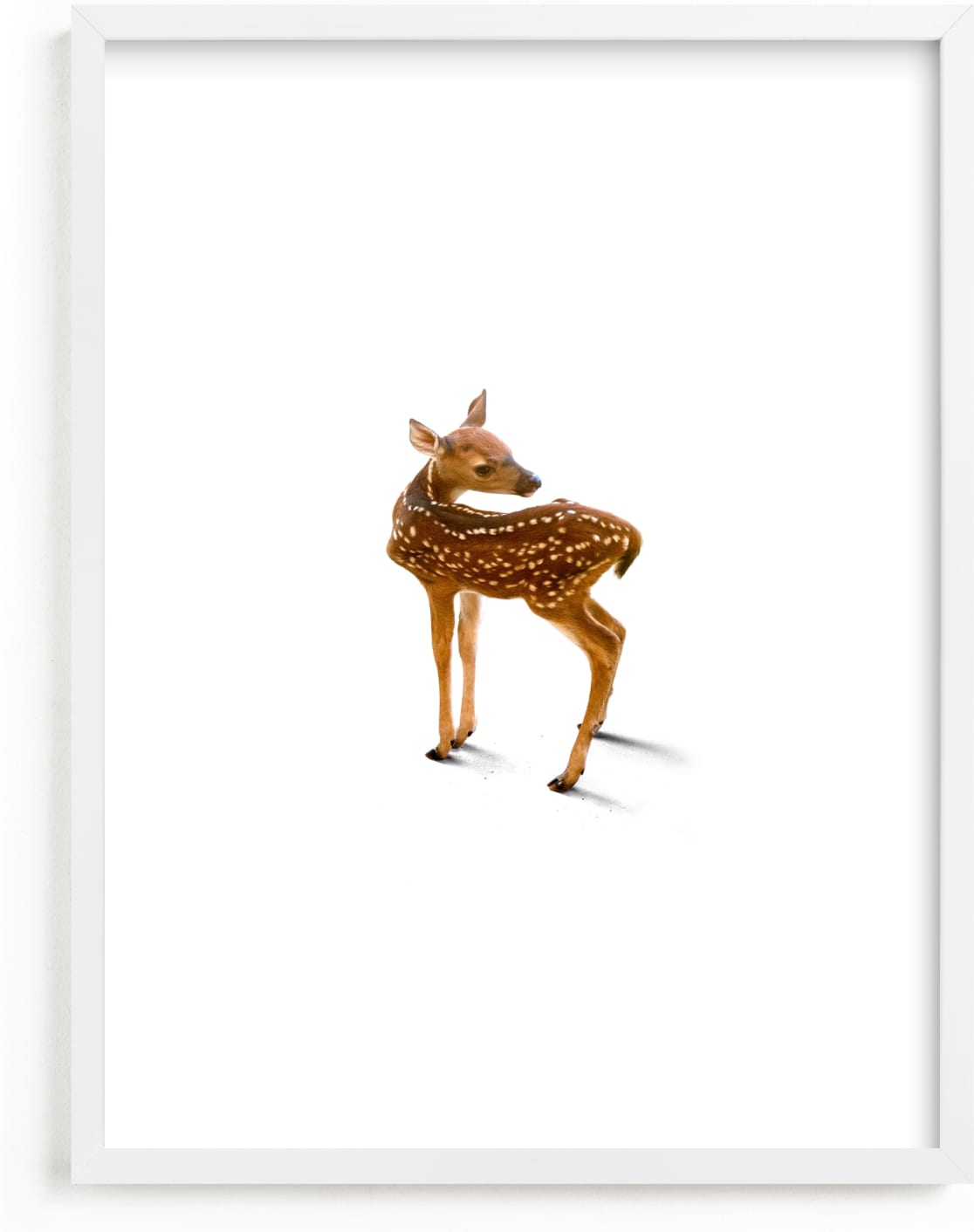 This is a brown kids wall art by Andrew McClintock called A Deer Friend.
