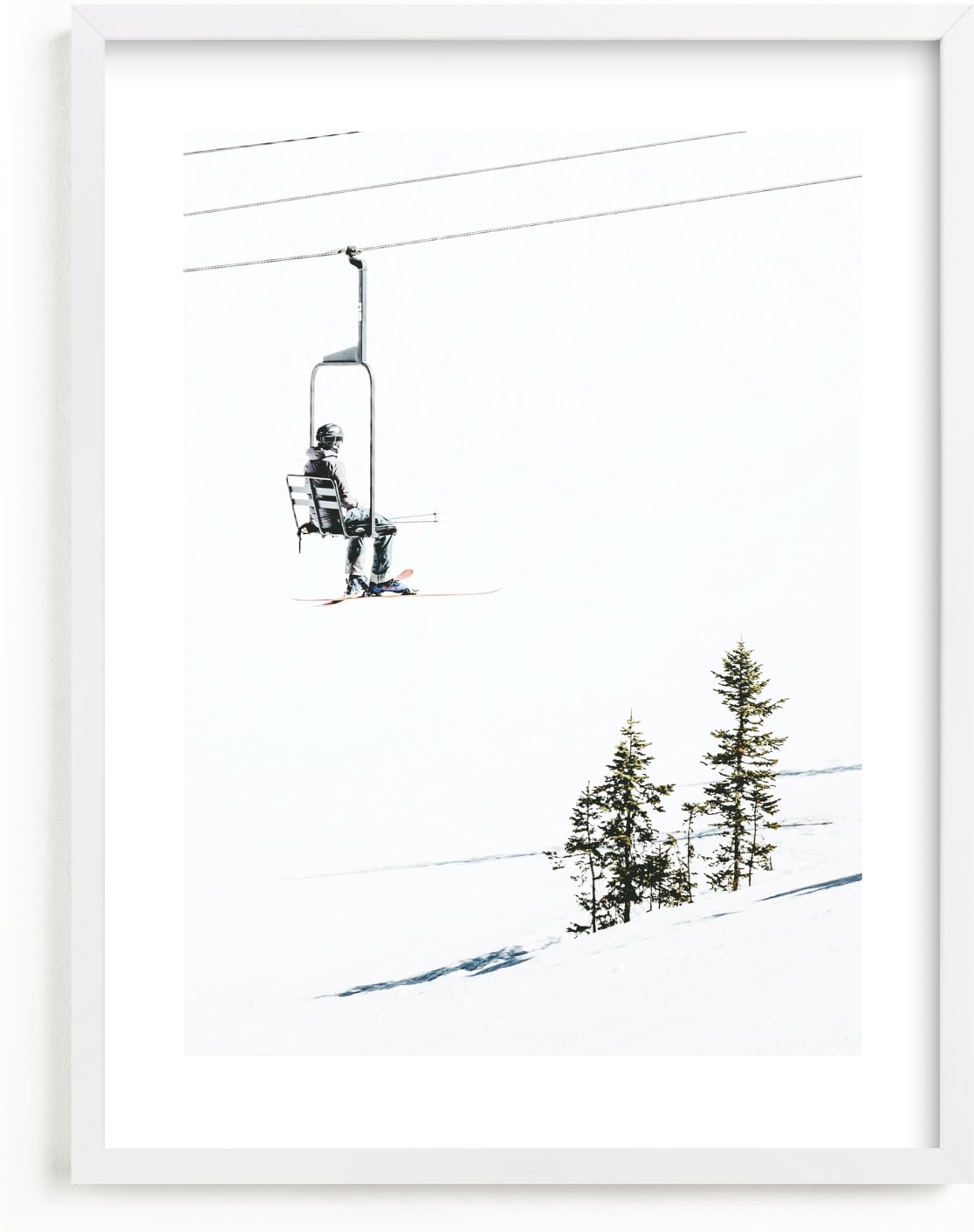 This is a blue kids wall art by Alicia Abla called skier.
