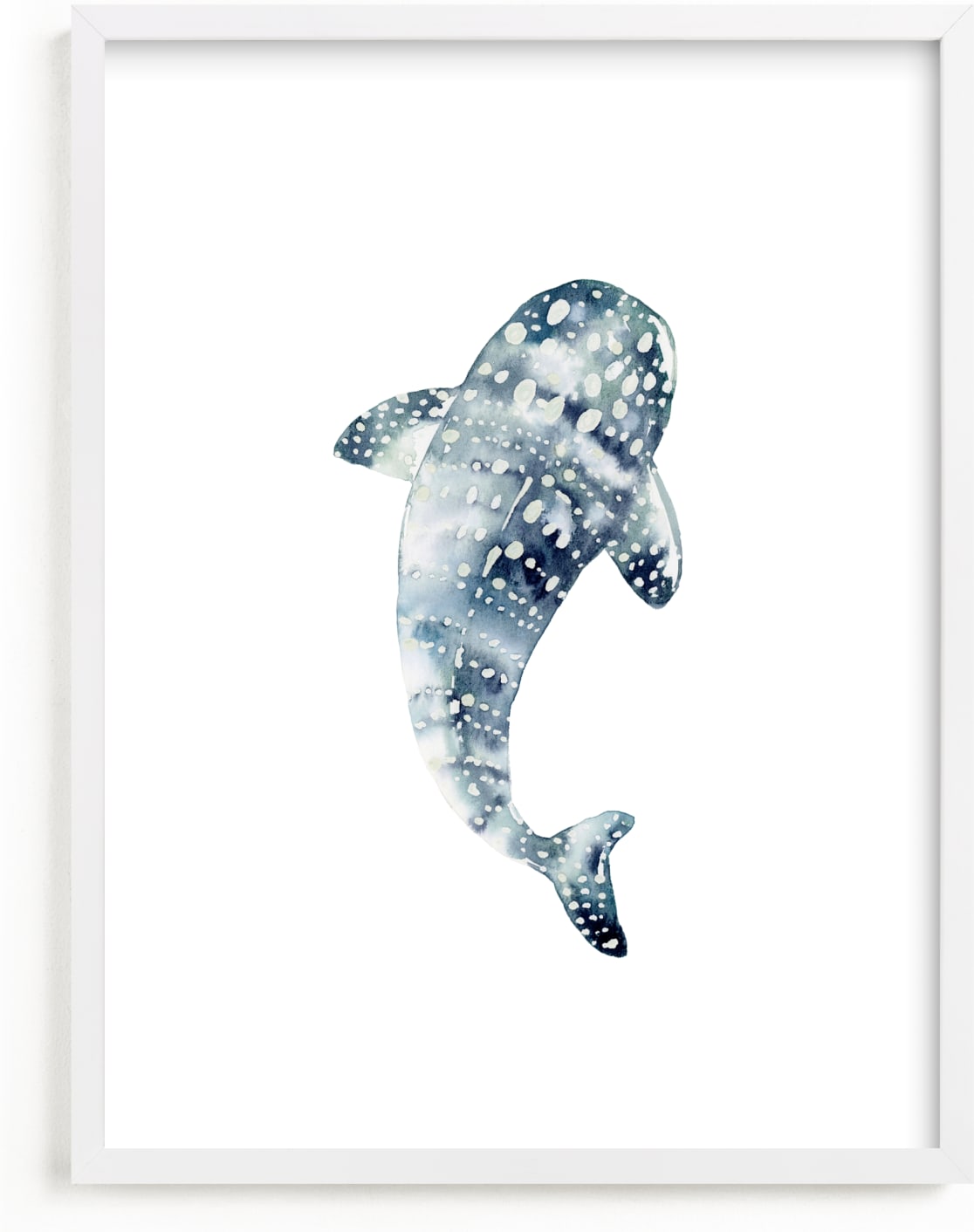 This is a blue kids wall art by Katrina Pete called Celestial Sharks.