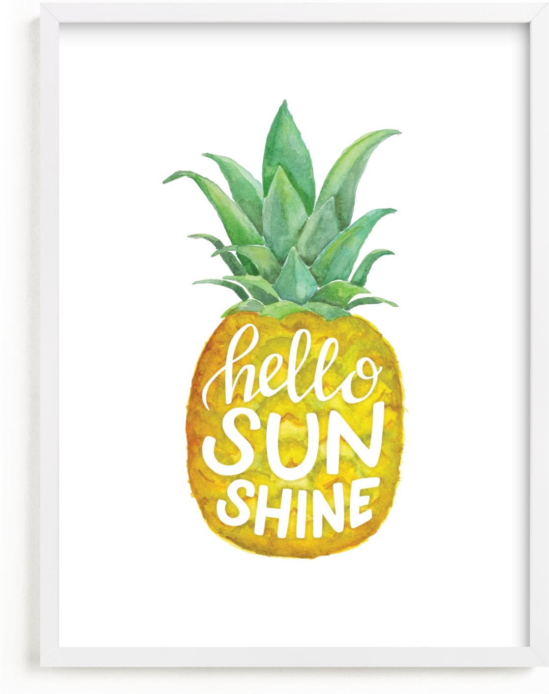 This is a yellow kids wall art by Stardust Design Studio called Sunshine Pineapple.