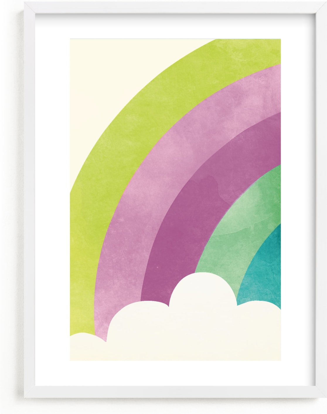 This is a colorful kids wall art by Lori Wemple called Bright Rainbow.