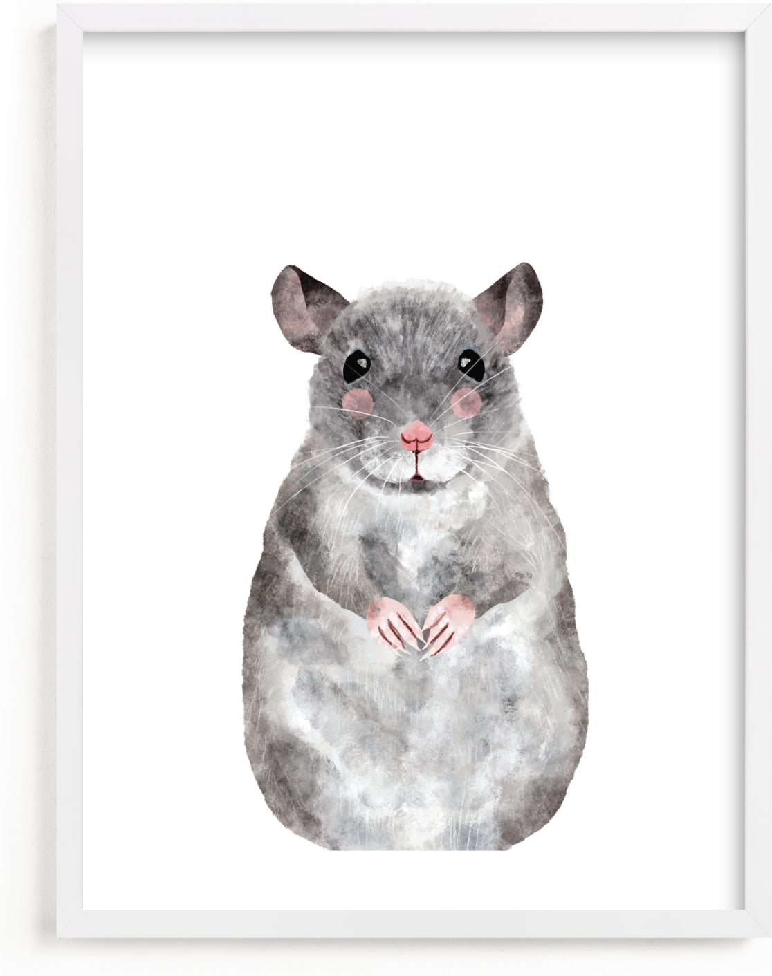 This is a grey art by Cass Loh called Baby Animal Rat.