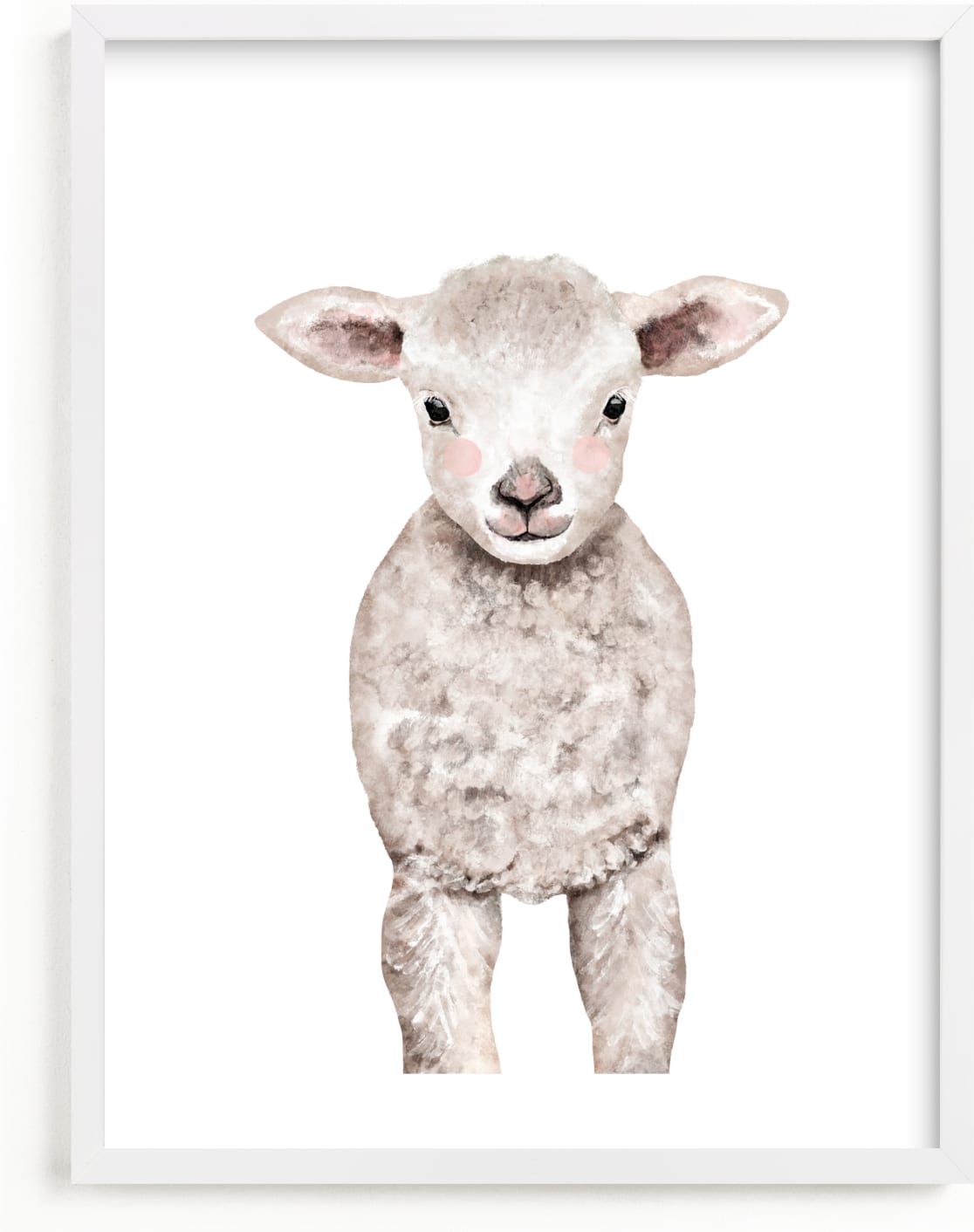 This is a white art by Cass Loh called Baby Animal Sheep.