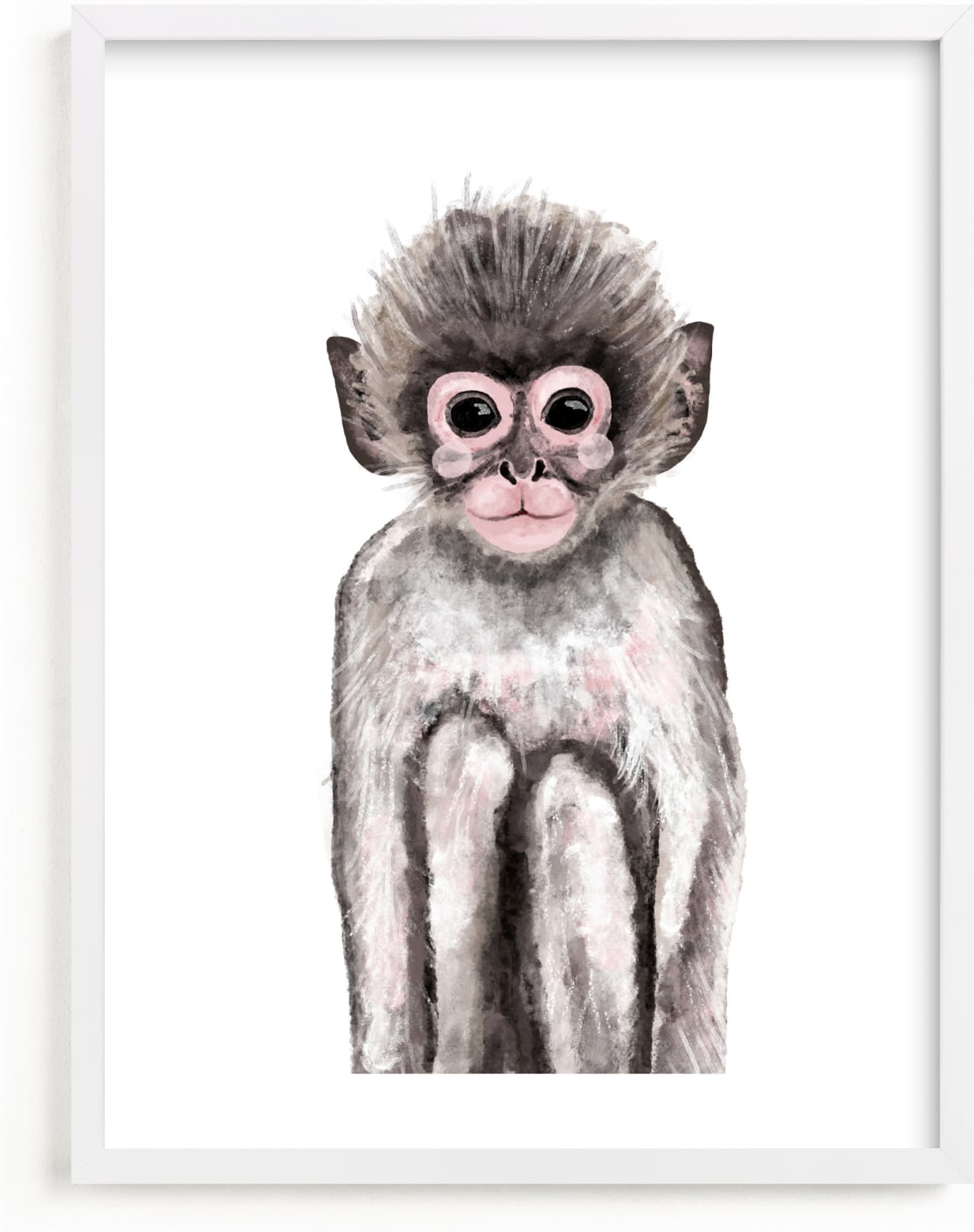 This is a brown art by Cass Loh called Baby Animal Monkey.