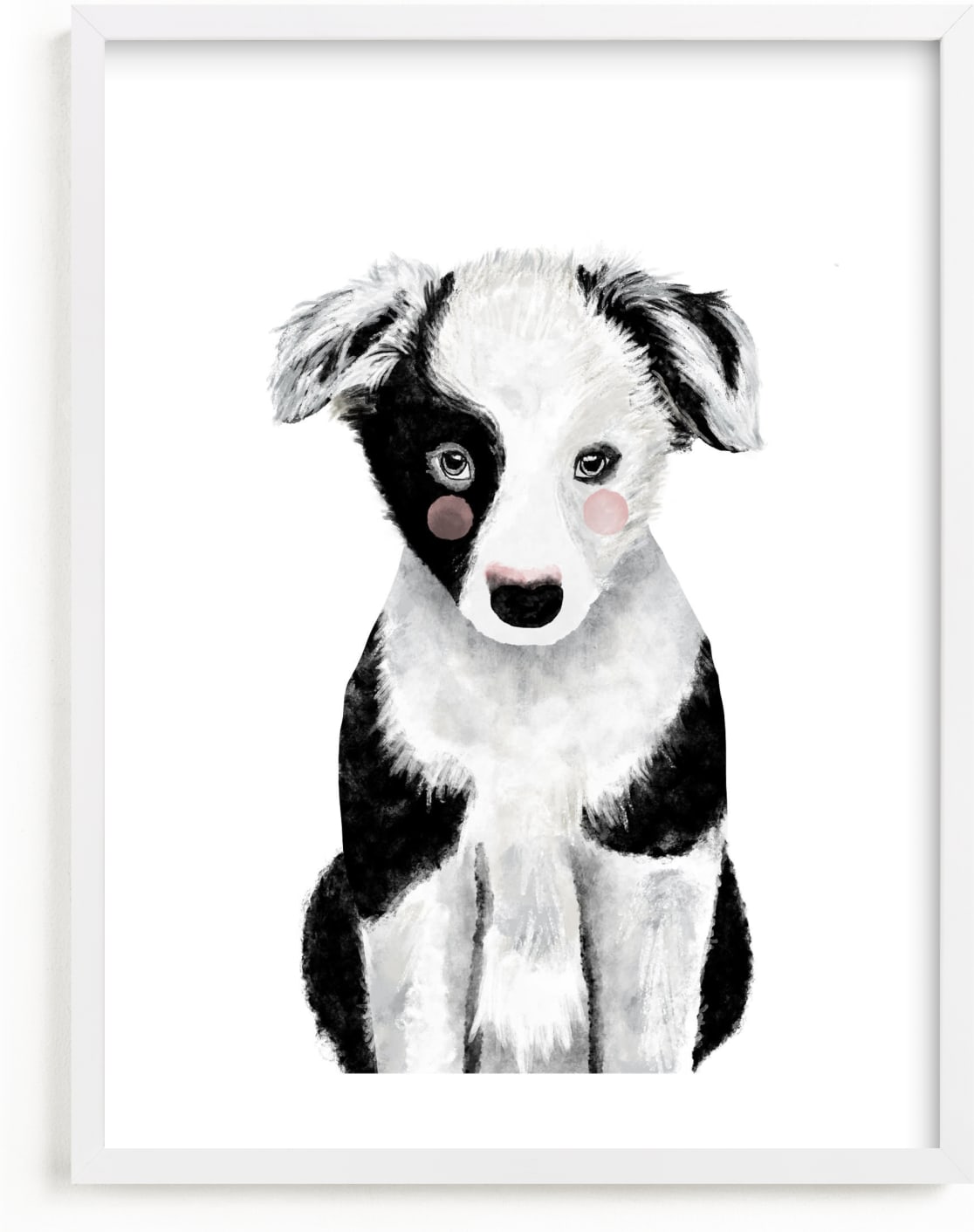 This is a black and white art by Cass Loh called Baby Animal Dog.