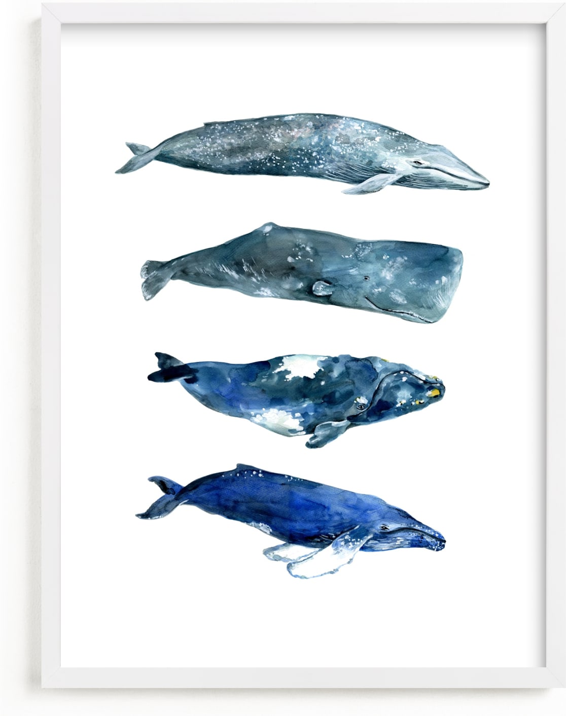 This is a blue art by Alexandra Dzh called Whales.