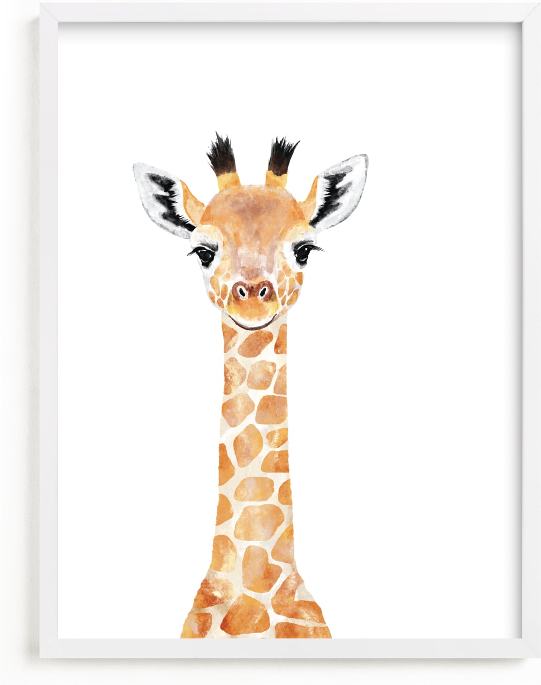 This is a beige art by Cass Loh called Baby Giraffe 2.