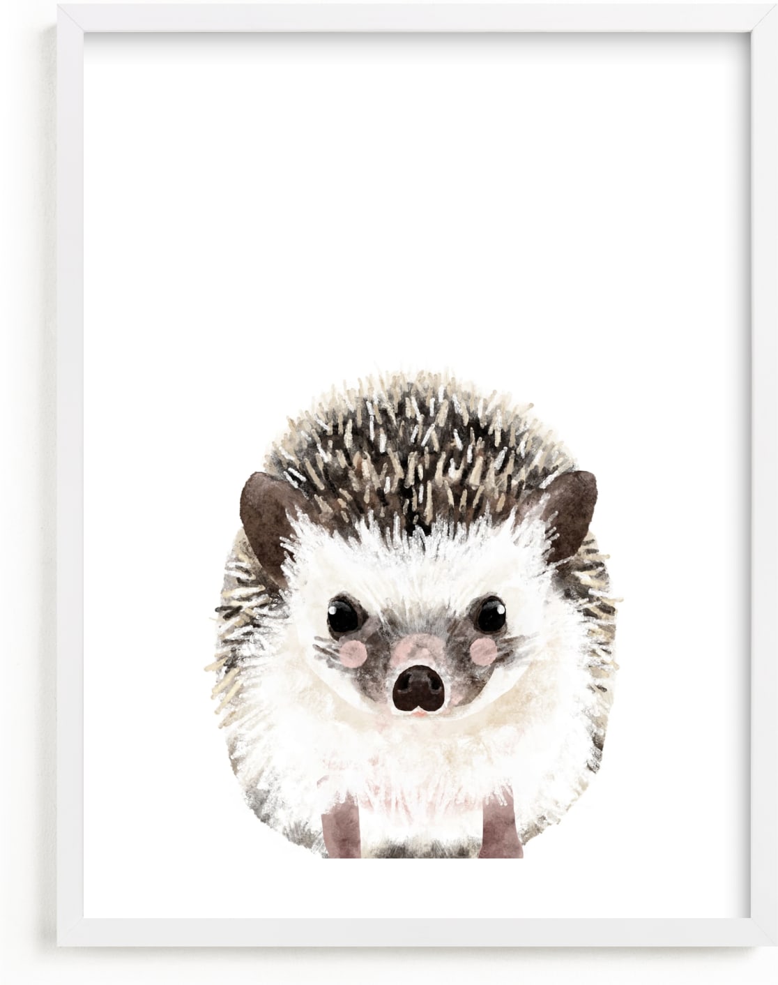 This is a brown art by Cass Loh called Baby Hedgehog.