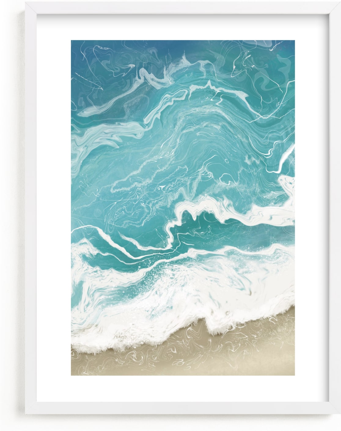 This is a blue art by Paula Pecevich called Incoming Tide.