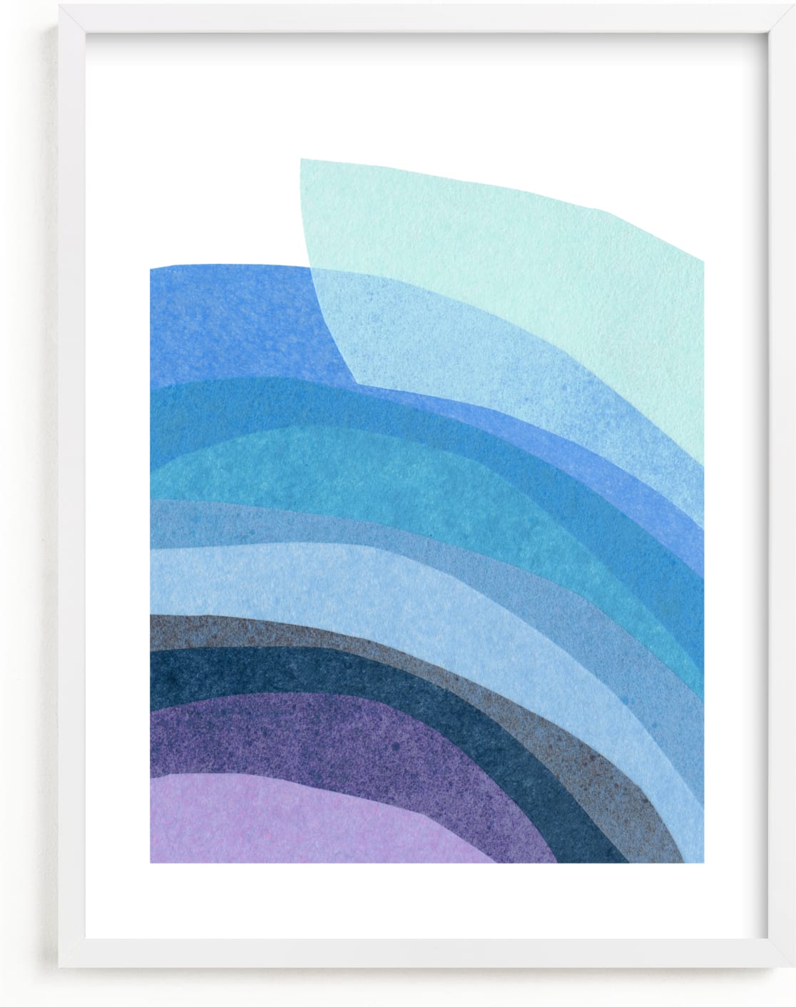 This is a blue art by Carrie Moradi called paper rainbow.