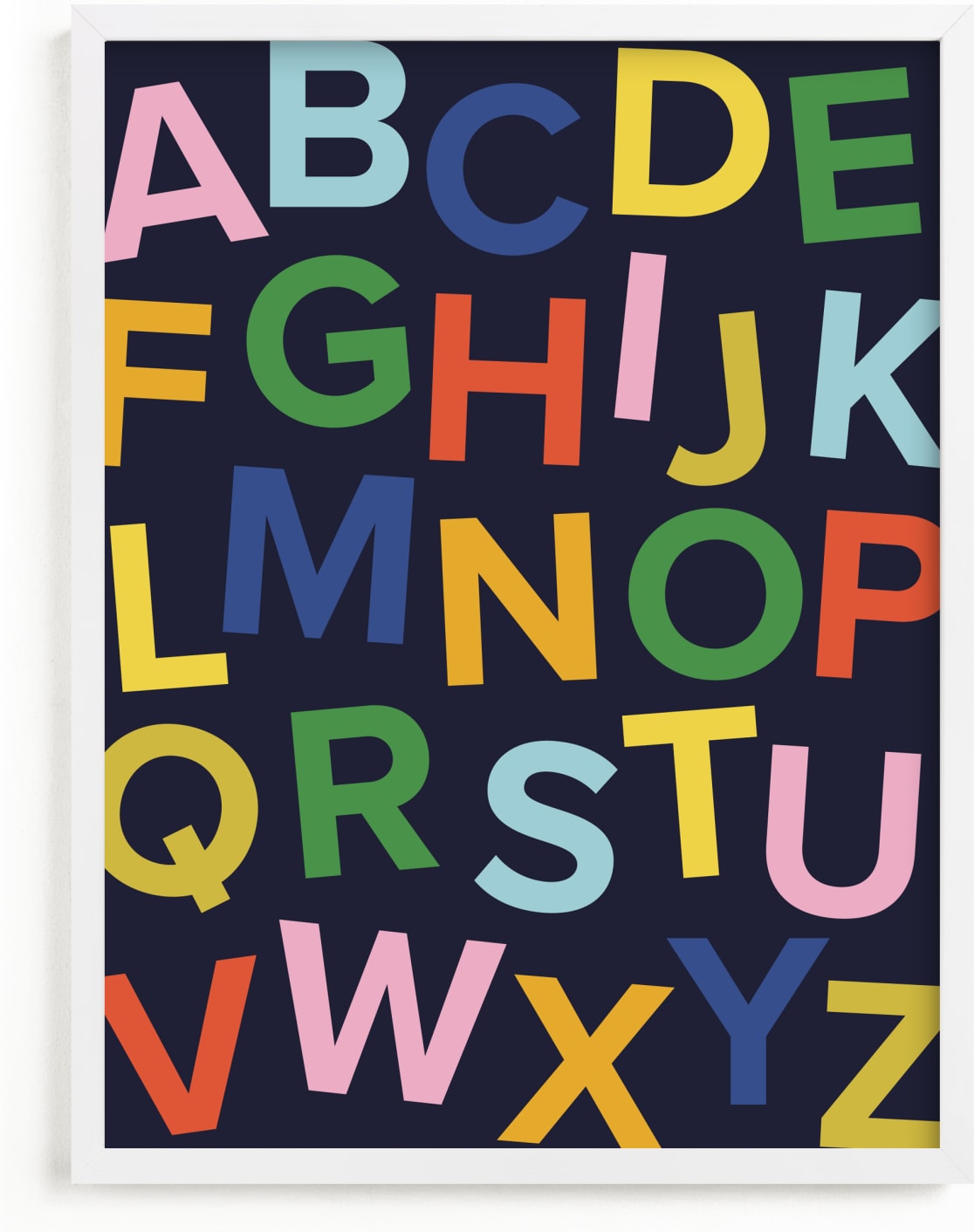This is a colorful art by Ellen Schlegelmilch called happy alphabet.