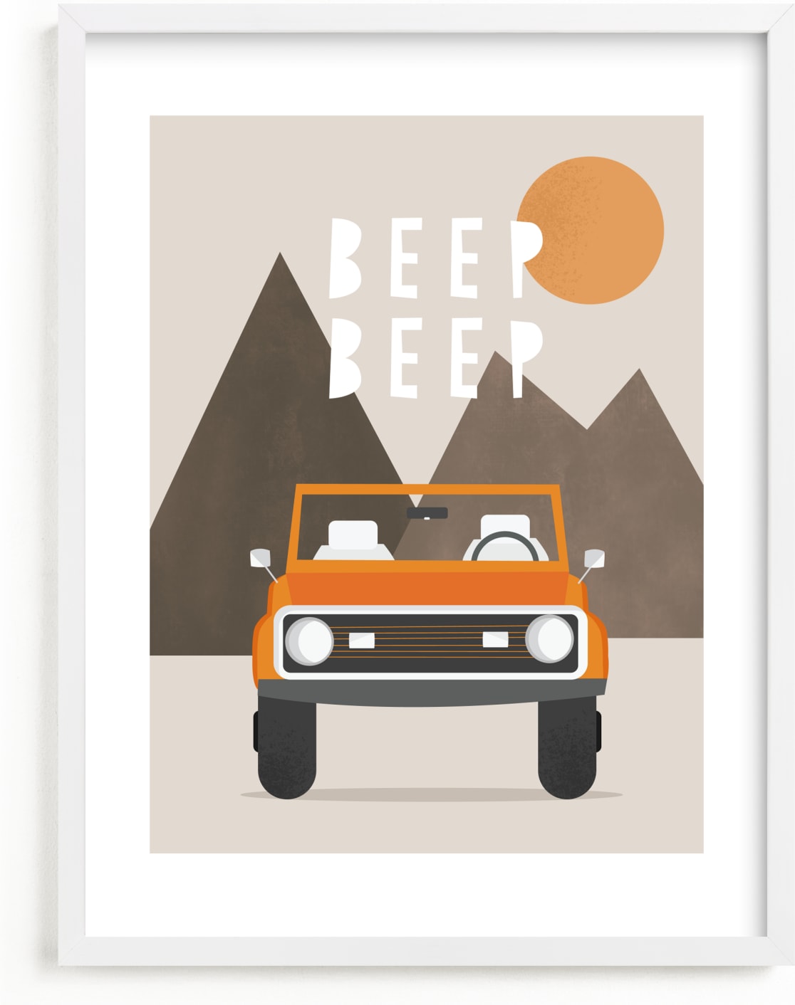 This is a brown art by Christie Garcia called Beep Beep.