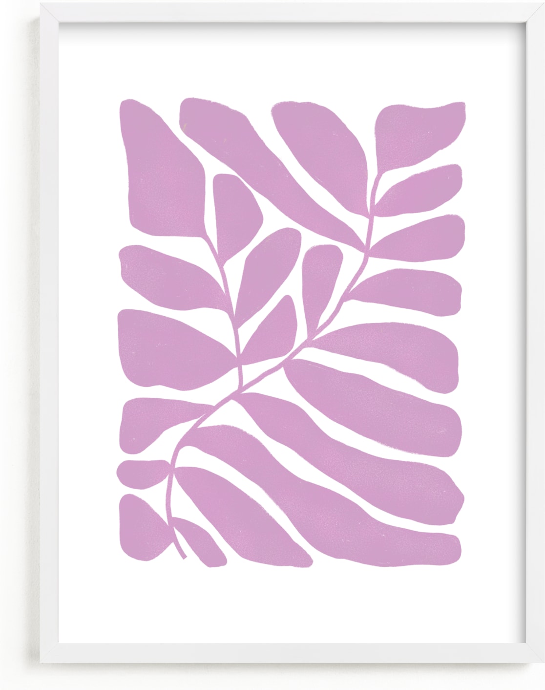 This is a purple art by Kelly Ambrose called Loopy Leaves I.