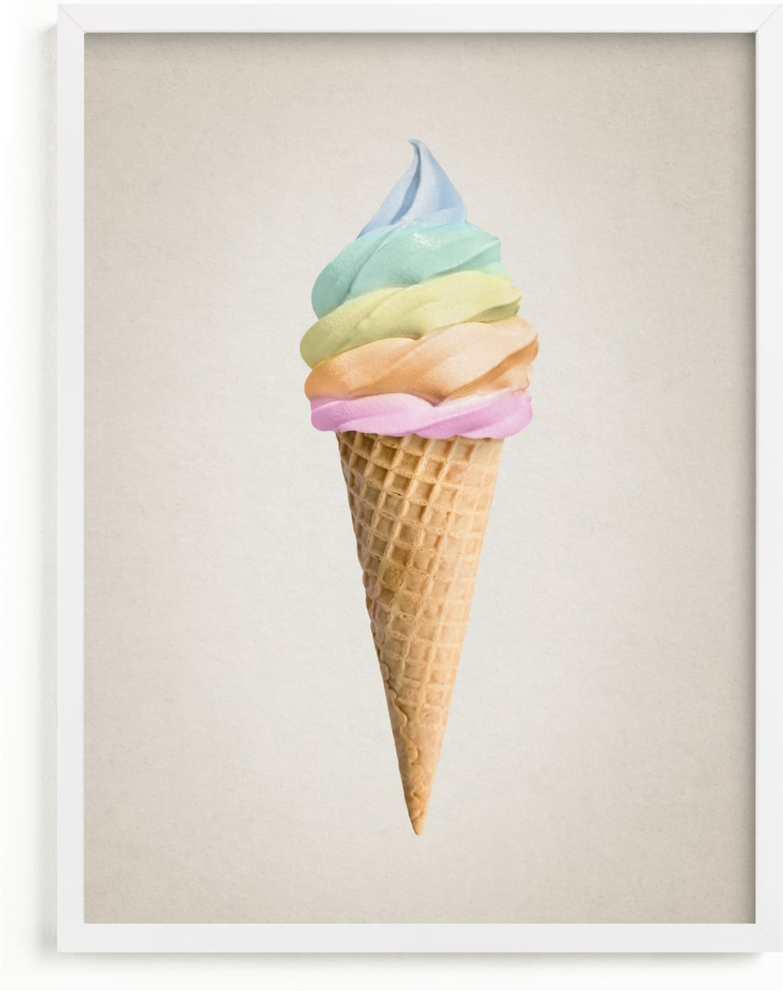 This is a colorful art by Paola Benenati called Rainbow Ice Cream.