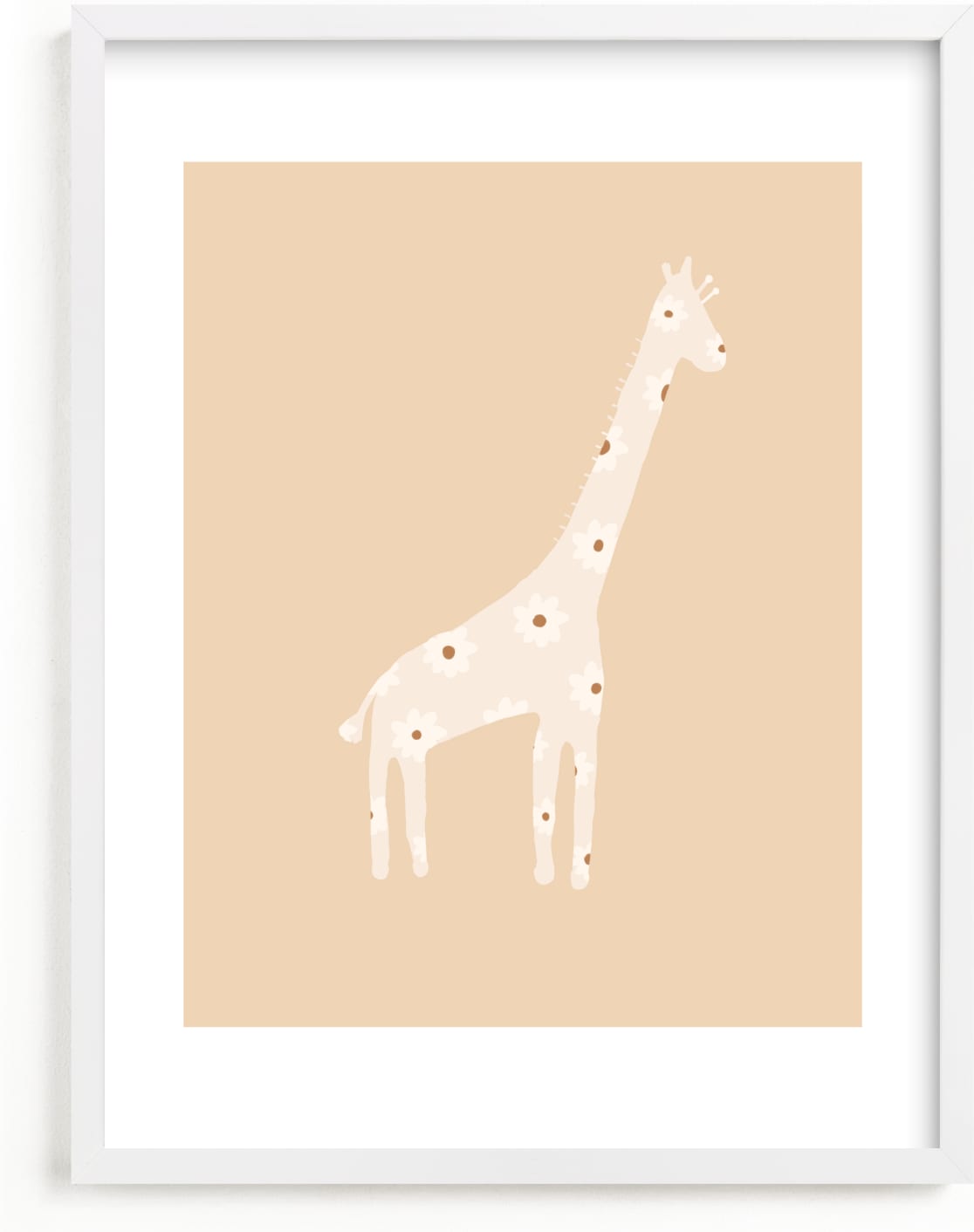 This is a beige art by Dawn Smith called Sweet giraffe..