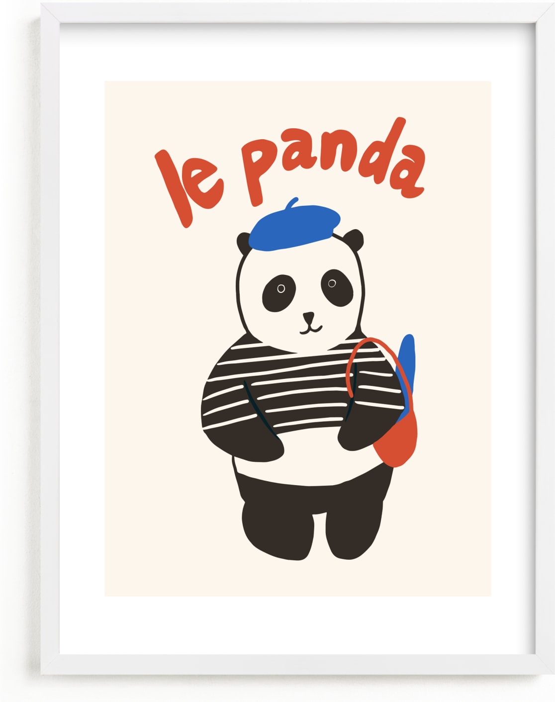 This is a blue art by Morgan Kendall called French Panda.