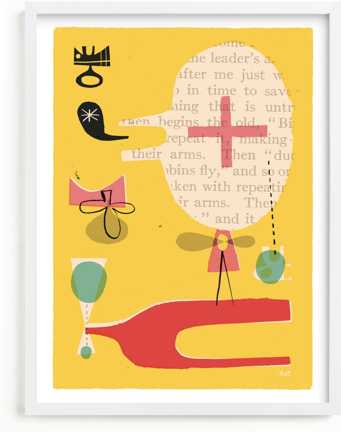 This is a yellow nursery wall art by ERAY called Fun Games That Make You Laugh.