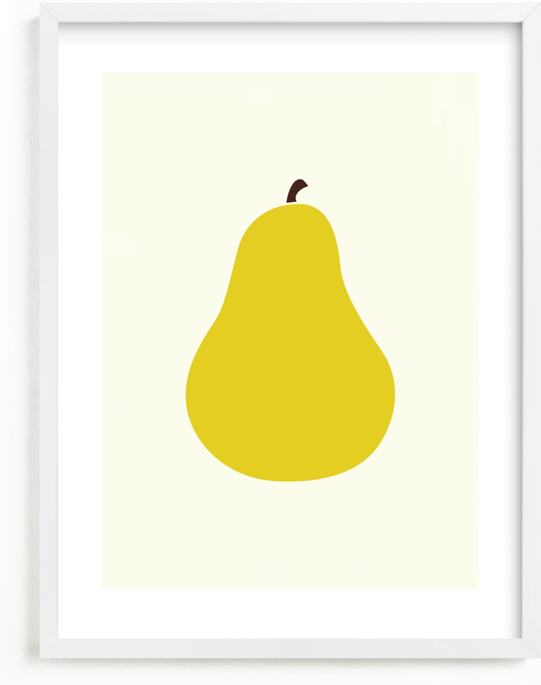 This is a yellow nursery wall art by Alexandra Stafford called Heirloom Pear.