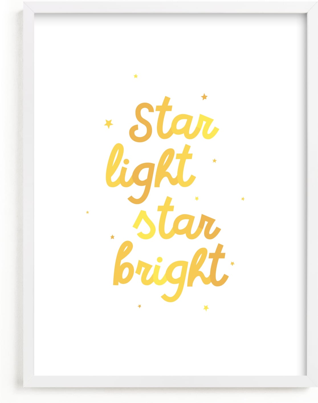 This is a yellow nursery wall art by Lea Delaveris called Star Light Star Bright.