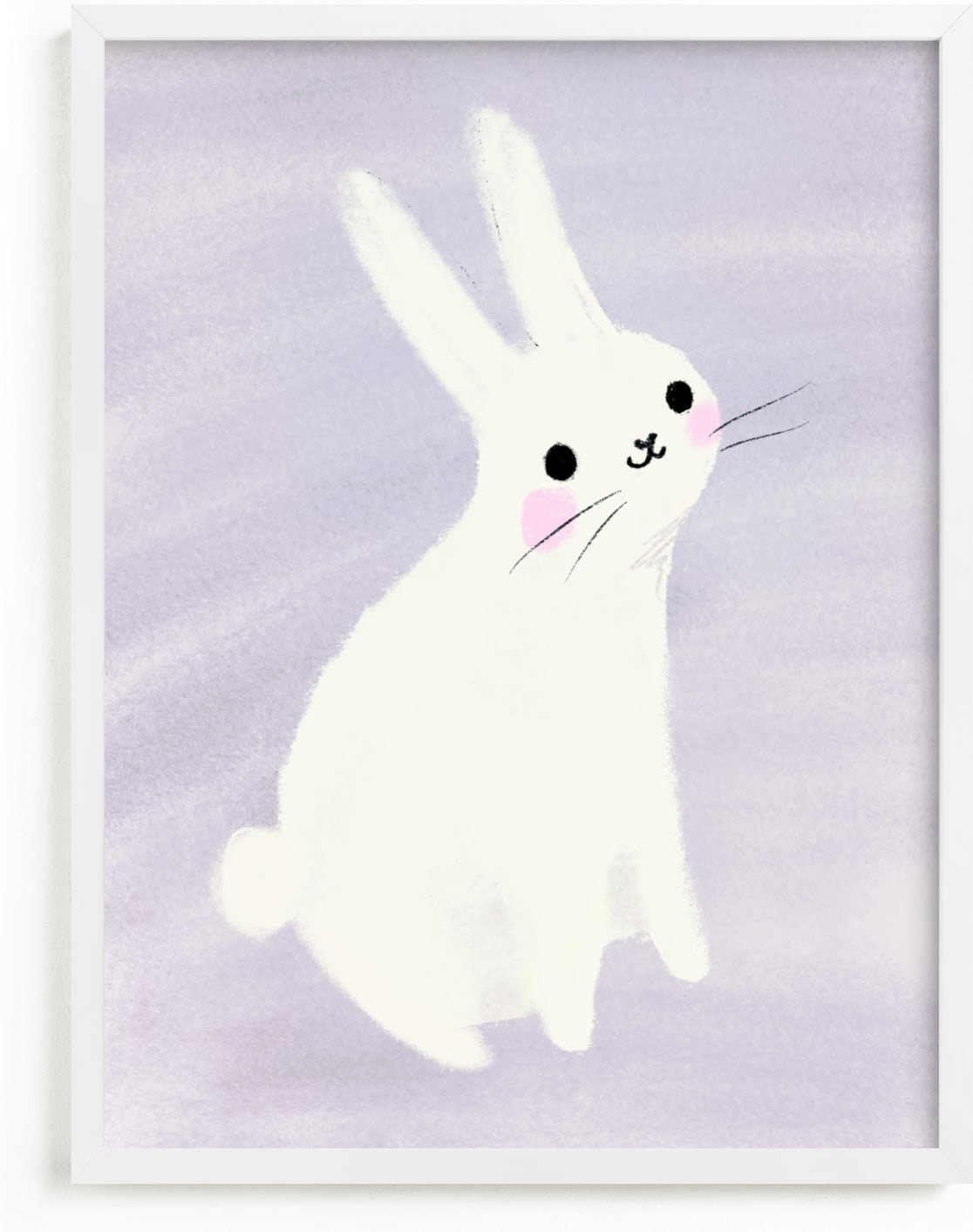This is a purple nursery wall art by Lori Wemple called Happy Bunny.