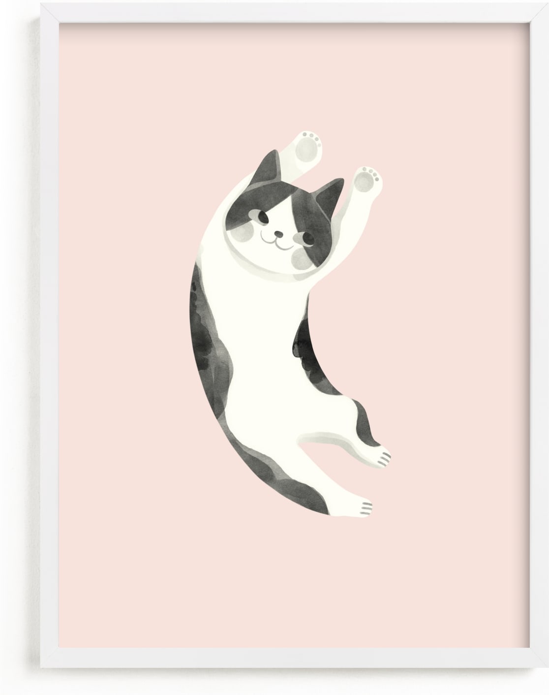 This is a pink nursery wall art by Vivian Yiwing called Feline.