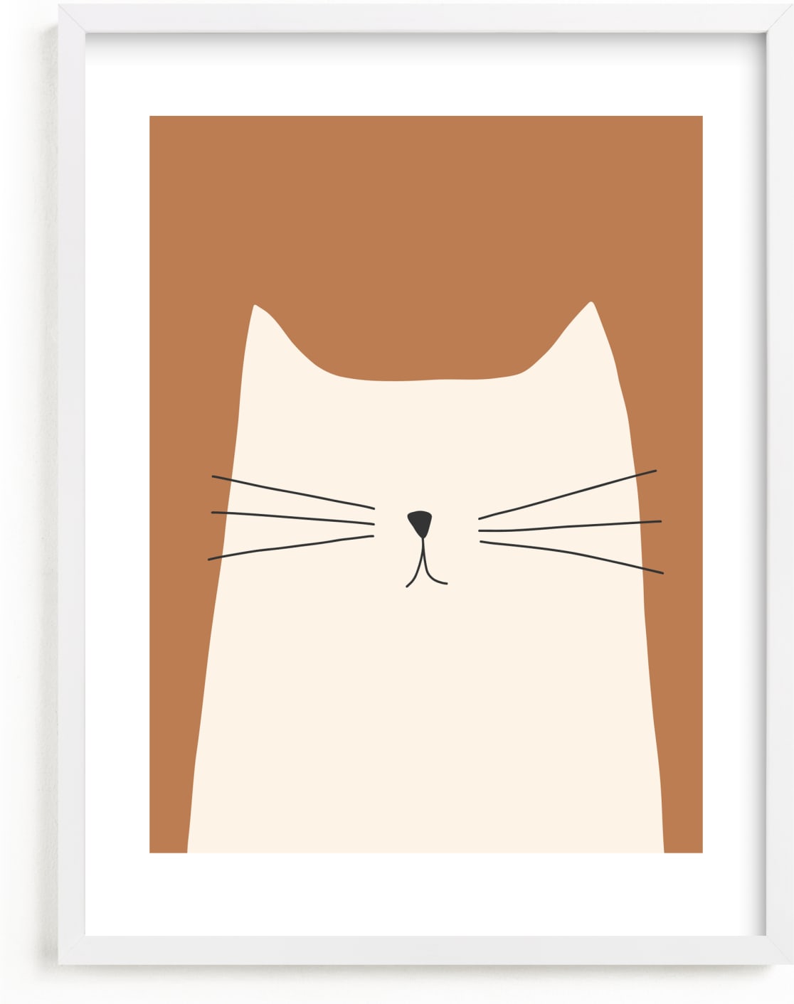 This is a brown nursery wall art by Coit Creative called House Cat.