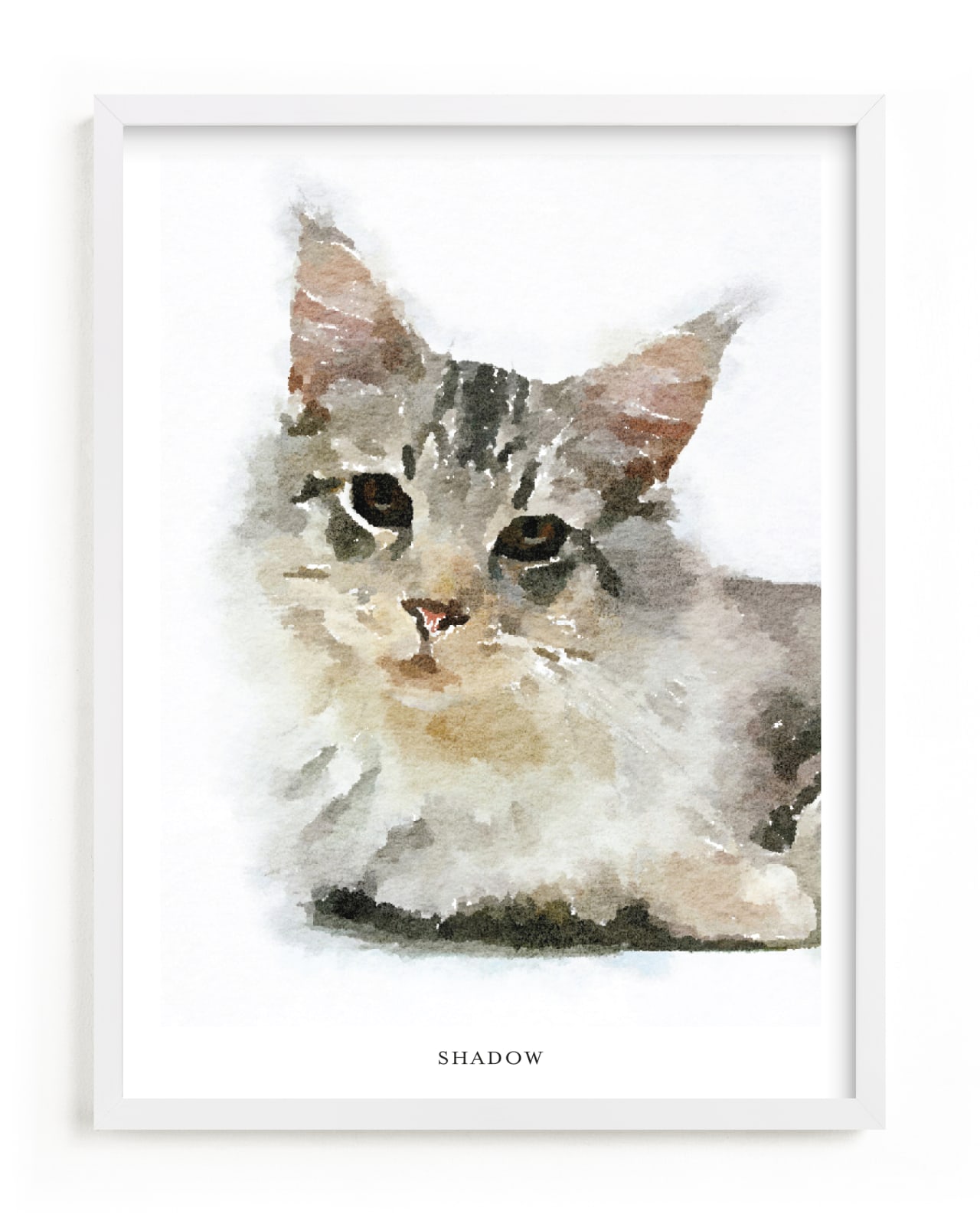 "Custom Pet Portrait with Text" - Completely Custom Art by Minted in beautiful frame options and a variety of sizes.