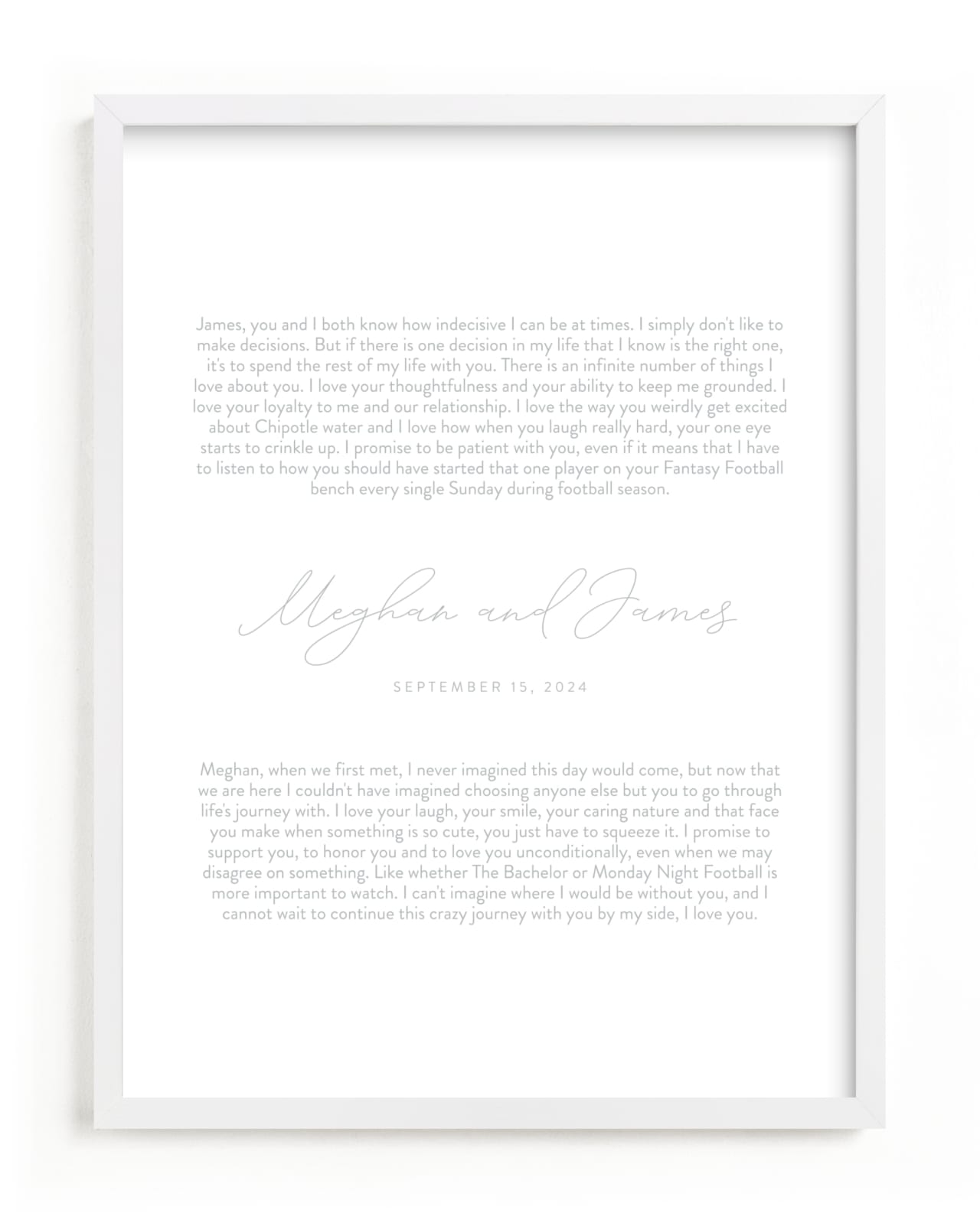 This is a grey photos to art  by Minted called Our Vows Art Print.