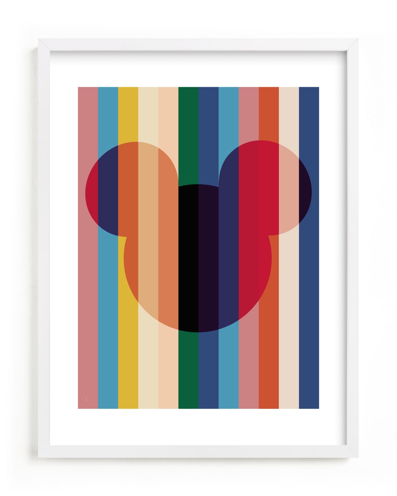 This is a blue disney art by Baumbirdy called Bright Stripes | Mickey Mouse.