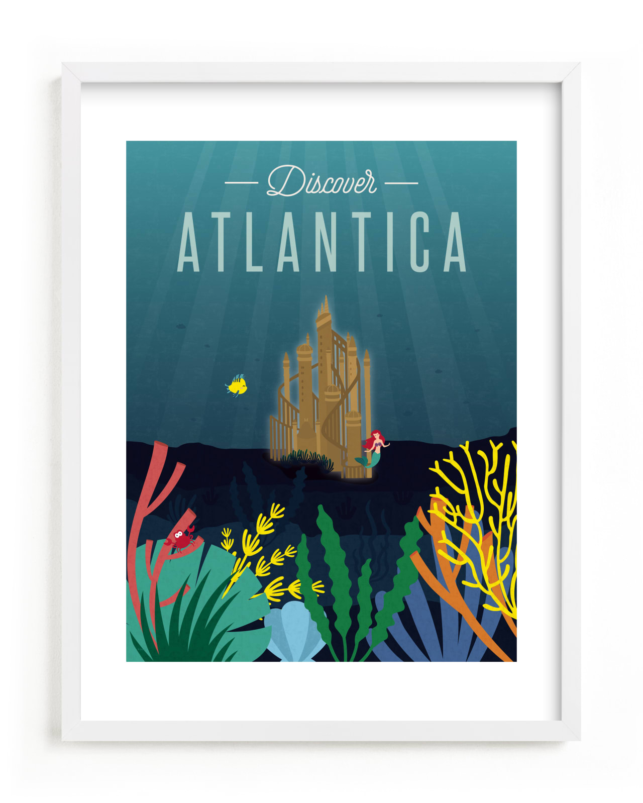 "Discover Atlantica from Disney's The Little Mermaid" - Limited Edition Art Print by Erica Krystek in beautiful frame options and a variety of sizes.