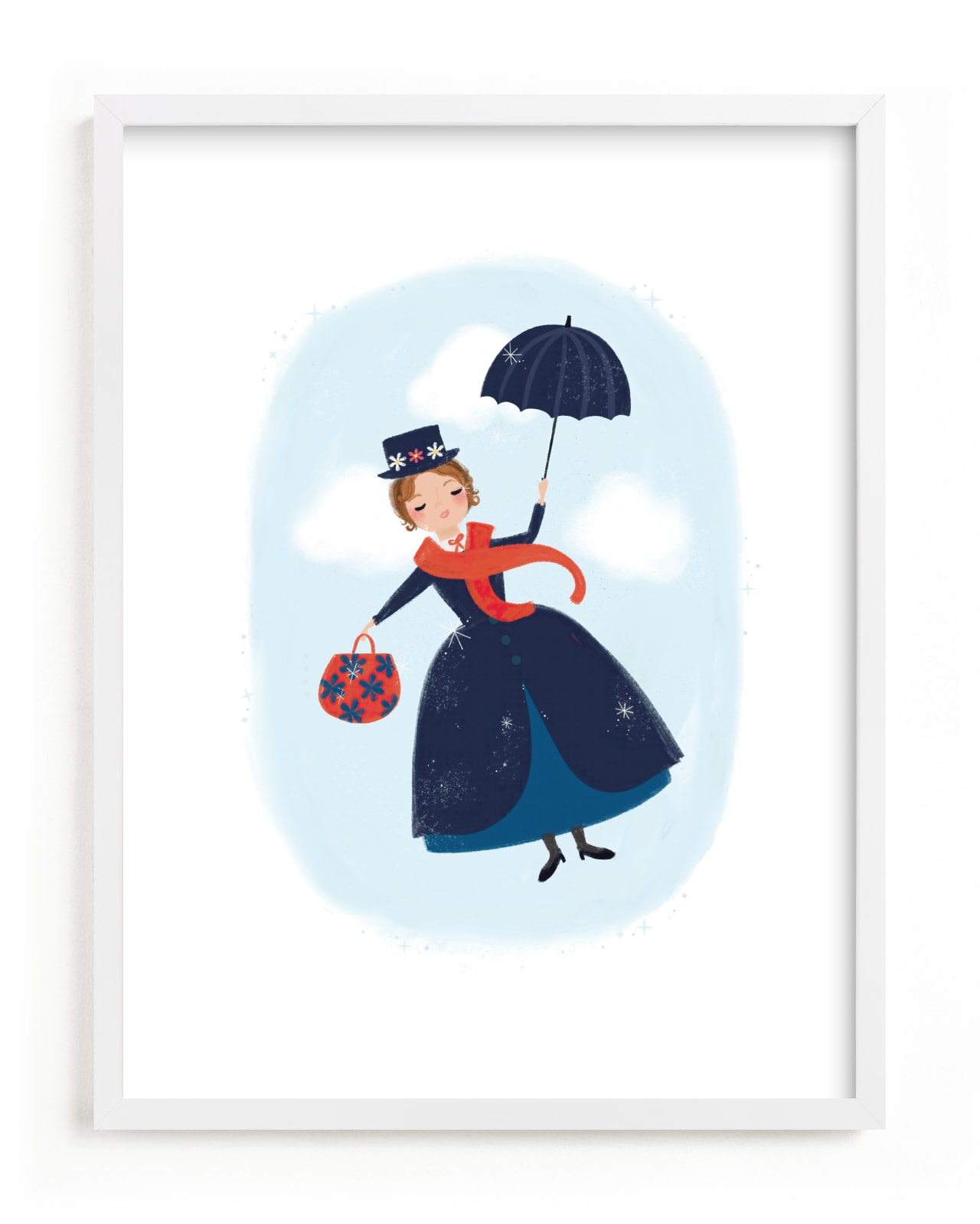 "Disney's Mary Poppins Flies" - Limited Edition Art Print by Itsy Belle Studio in beautiful frame options and a variety of sizes.