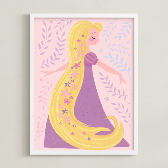 "Dreaming Rapunzel" - Art Print in Petal by Angela Thompson - Framed