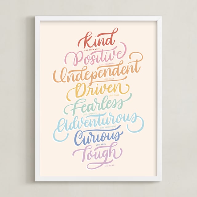 "Princess Traits" - Art Print in Tiara by Carolyn Kach - Framed