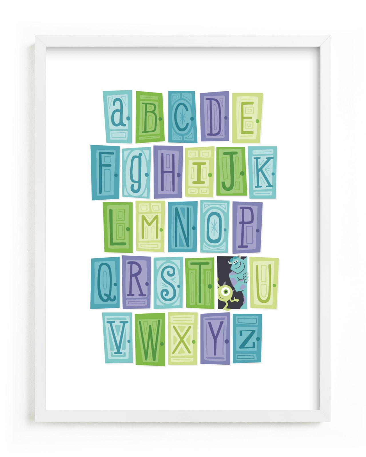 "Alphabet Doors from Disney and Pixar's Monster's Inc " - Limited Edition Art Print by Jessie Steury in beautiful frame options and a variety of sizes.