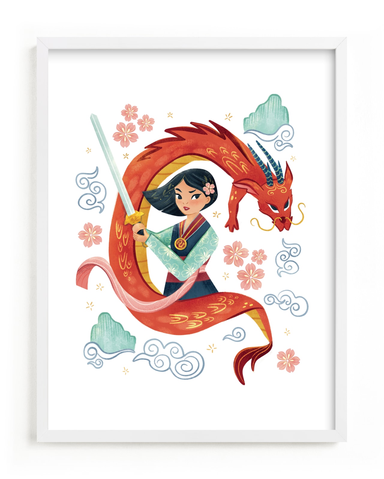 "Disney's Warrior Princess Mulan" - Limited Edition Art Print by curiouszhi in beautiful frame options and a variety of sizes.
