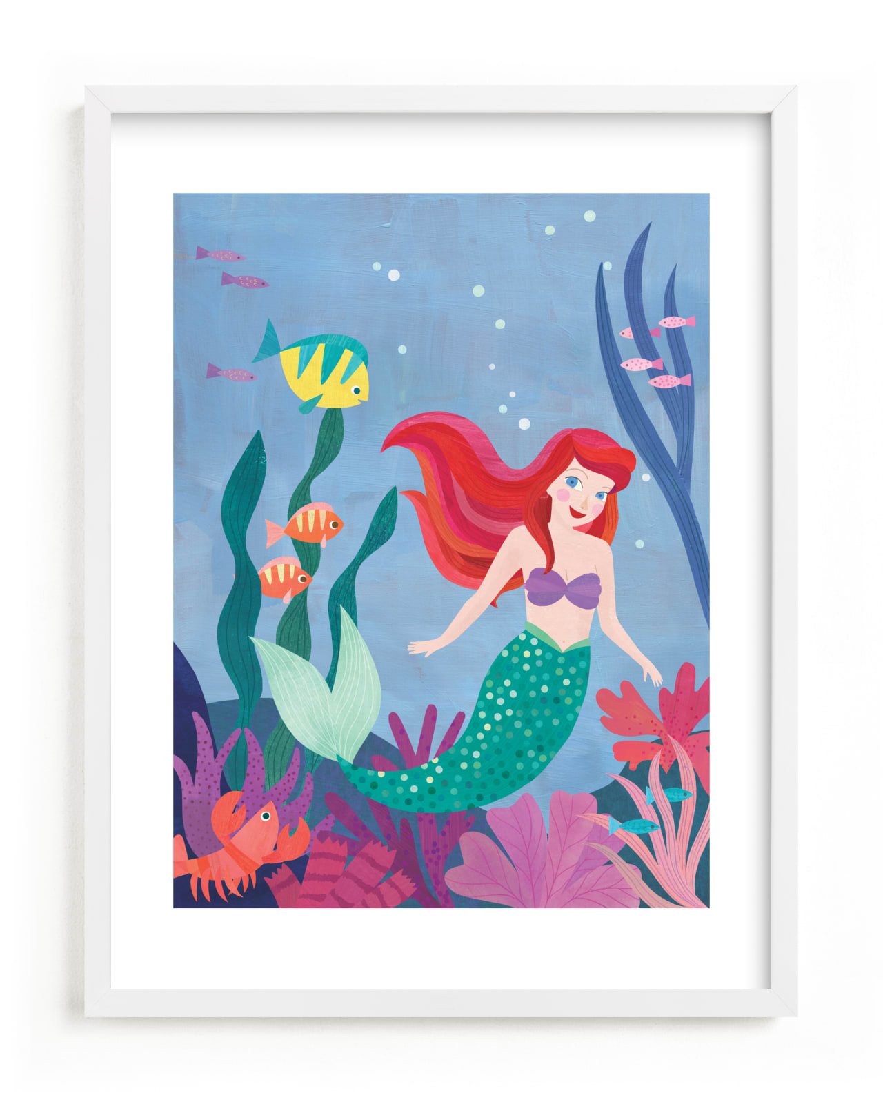 "Disney's Ariel & Friends" - Limited Edition Art Print by melanie mikecz in beautiful frame options and a variety of sizes.