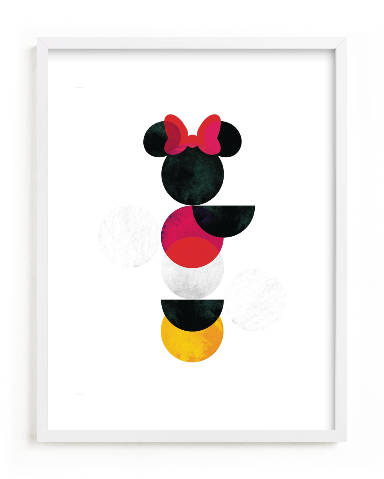 "Disney Minimalist Minnie Mouse" - Limited Edition Art Print by Anna Joseph in beautiful frame options and a variety of sizes.