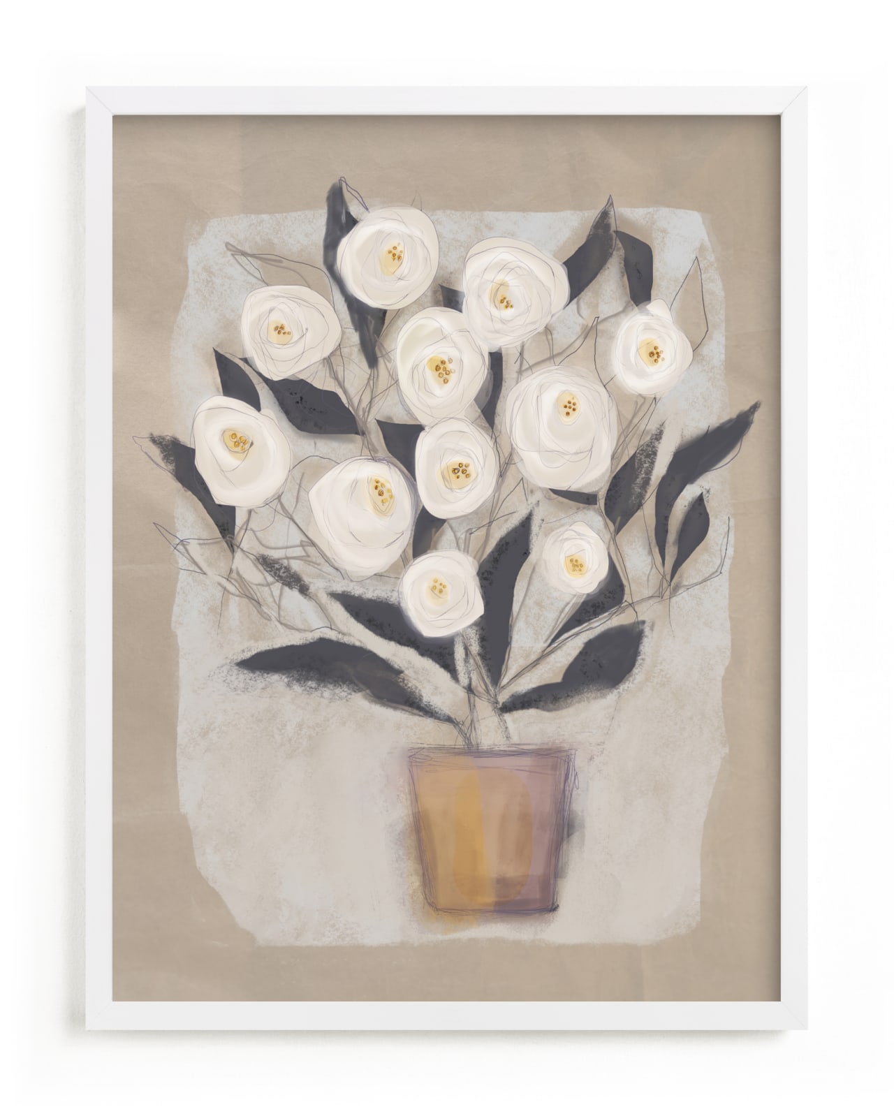 "The Gardenia" - Limited Edition Art Print by Jacquelyn Sloane Siklos in beautiful frame options and a variety of sizes.