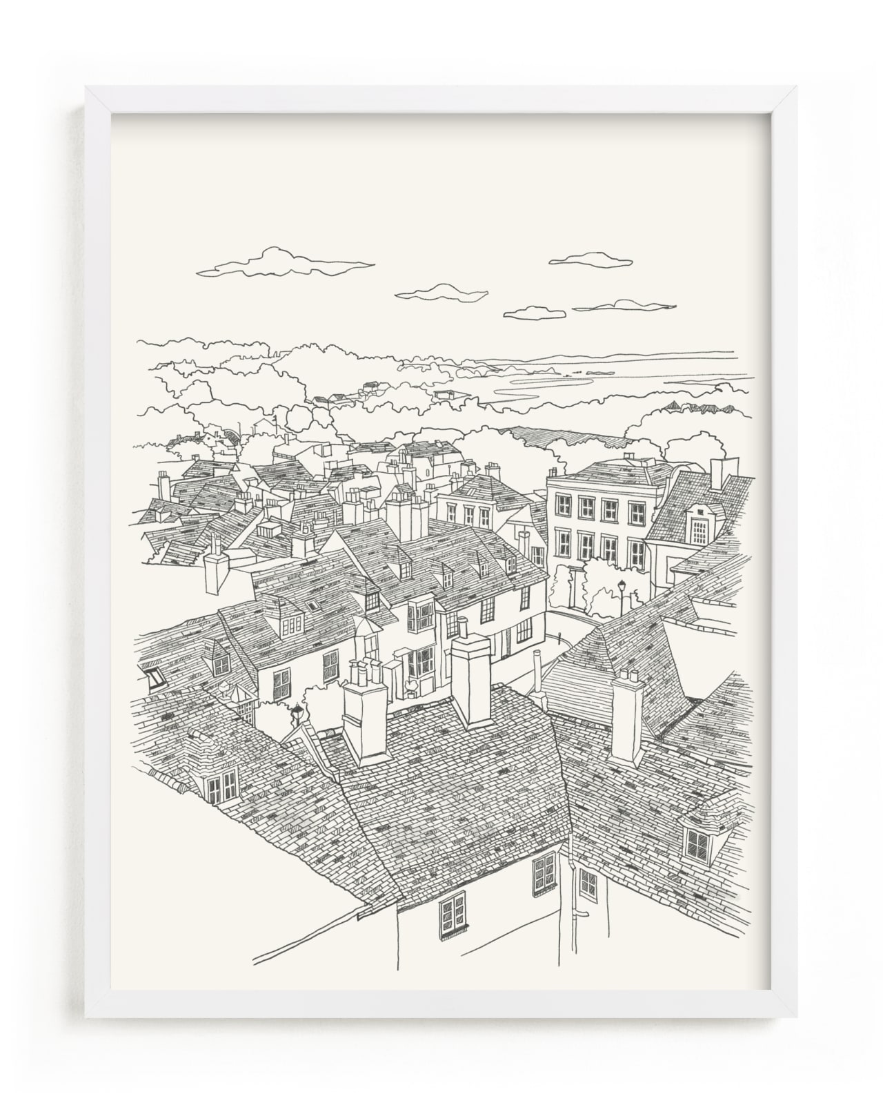 "Rye Town" - Limited Edition Art Print by Adelyn T. in beautiful frame options and a variety of sizes.