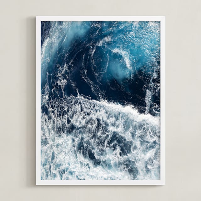 "Rolling Out II" - Art Print in Ultramarine by Carole Crohan - CaroleeXpressions - Framed